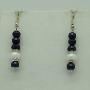 Freshwater Black and White Flat Pearls Necklace Set JPP1065