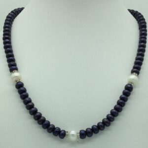 Freshwater Black and White Flat Pearls Necklace Set JPP1065