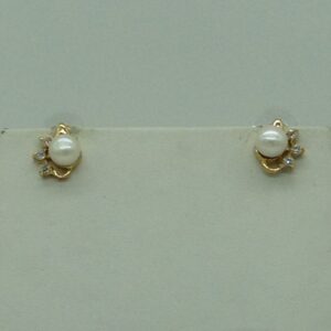 Freshwater White Potato Pearls And CZ Balls Necklace Set JPP1064