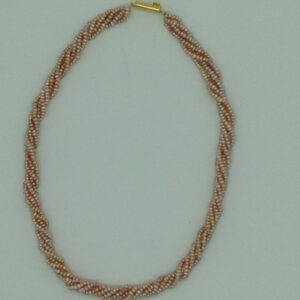 Freshwater Pink Seed 5 Lines Pearls Twisted Full Set JPP1062
