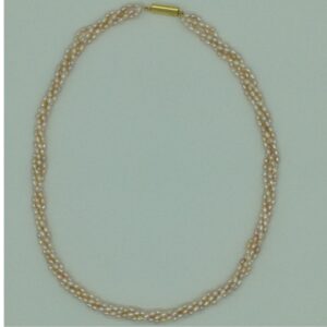 Freshwater Pink Rice 4 Lines Pearls Twisted Full Set JPP1060