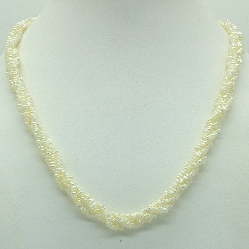 Seawater white kc flower 4 lines pearls twisted full set jpp1059
