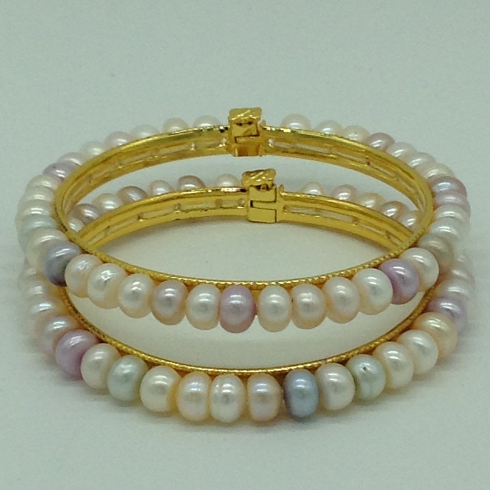 Freshwater Multicolour Flat 2 Lines Pearls Full Set JPP1056