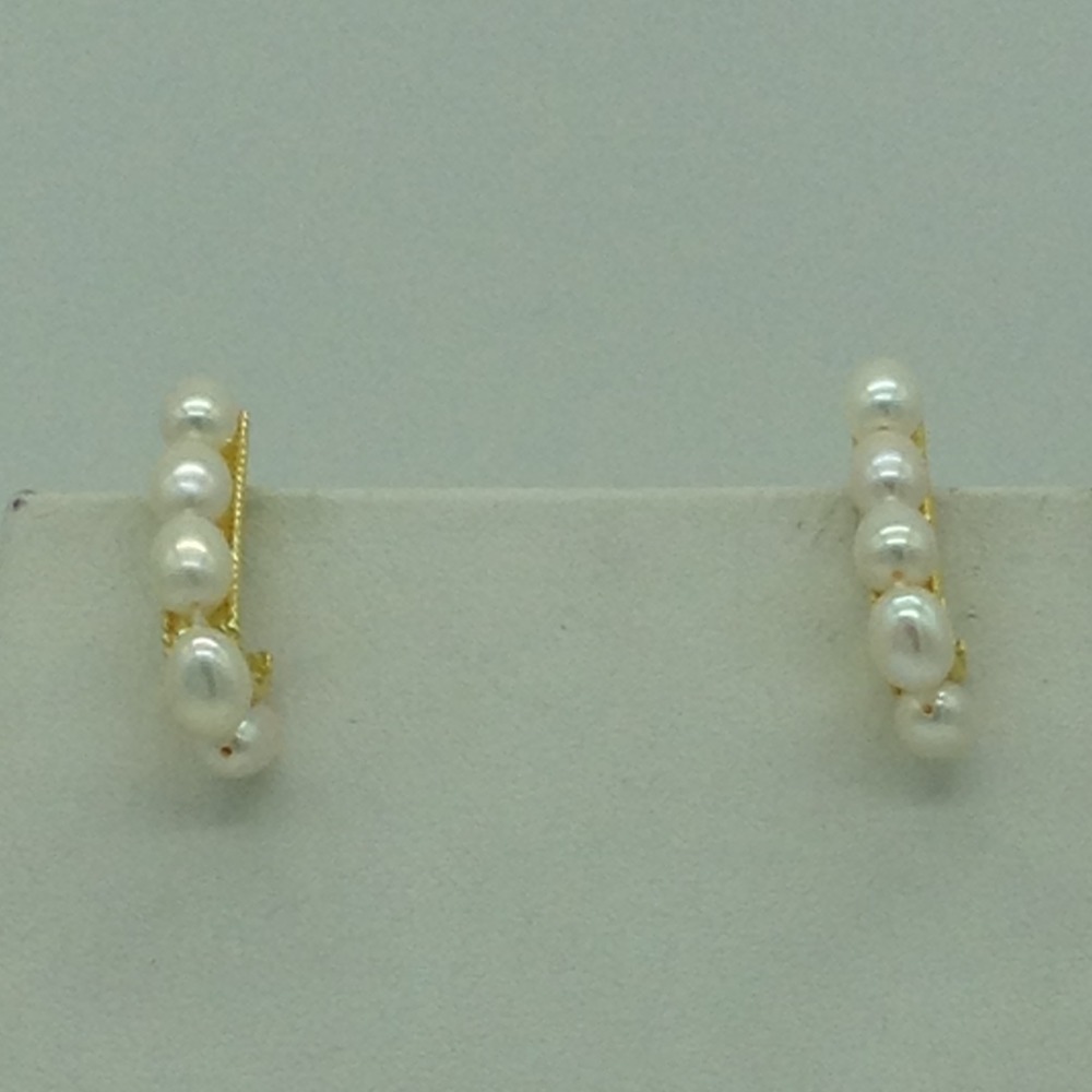 Freshwater White Oval 2 Lines Pearls Full Set JPP1054