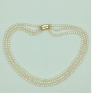 Freshwater White Flat 3 Lines Pearls Full Set JPP1053