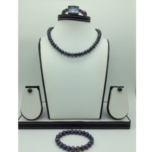 Freshwater Black Potato 1 Lines Pearls Full Set JPP1052