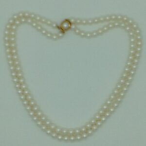 Freshwater White Round 2 Lines Pearls Full Set JPP1051
