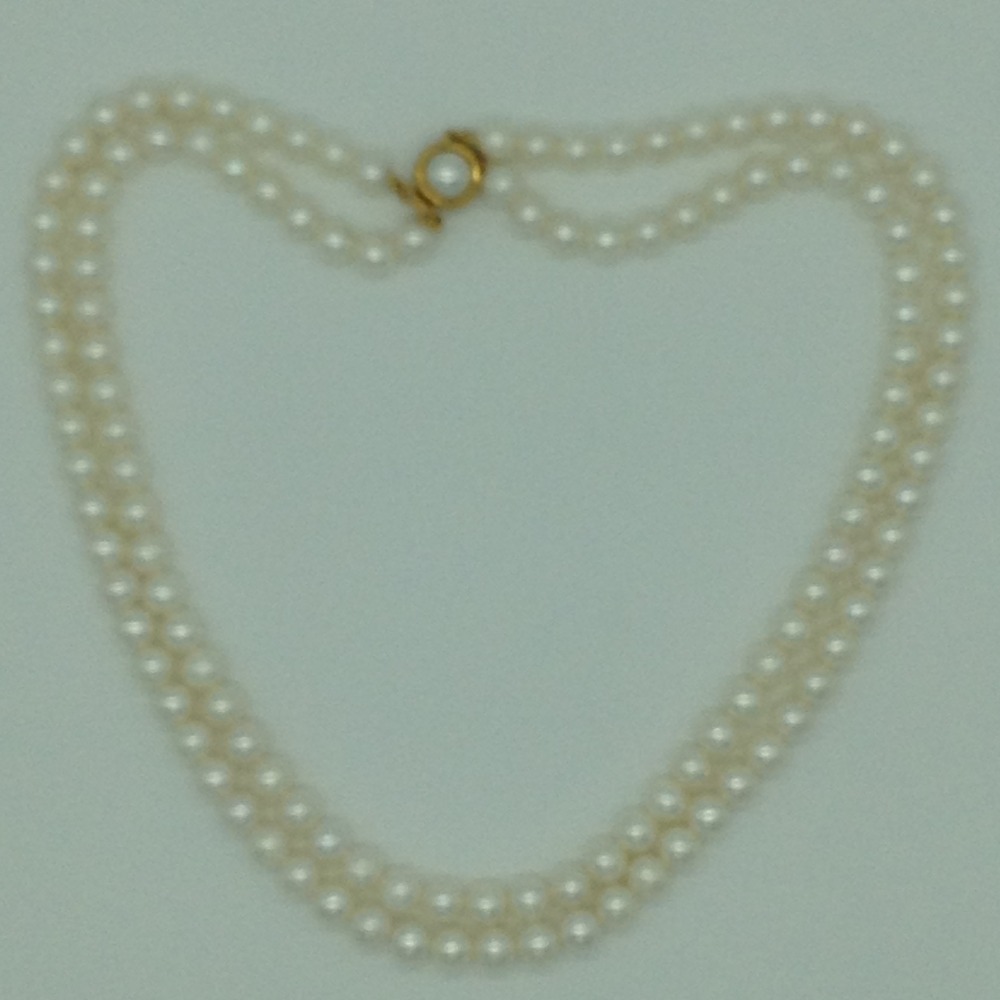 Freshwater White Round 2 Lines Pearls Full Set JPP1051