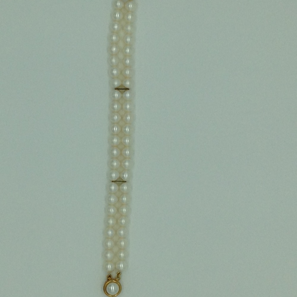 Freshwater White Round 2 Lines Pearls Full Set JPP1051