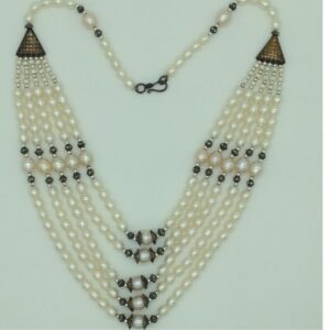 Freshwater Multicolour Oval 5 Lines Pearls Combination Set JPP1049