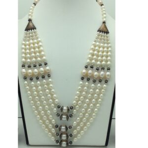 Freshwater Multicolour Oval 5 Lines Pearls Combination Set JPP1049