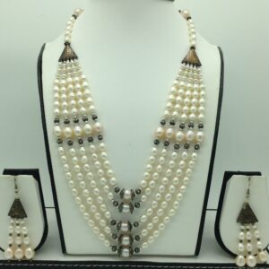 Freshwater Multicolour Oval 5 Lines Pearls Combination Set JPP1049