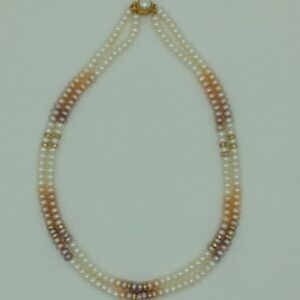 Freshwater Multicolour Flat Shaded 2 Lines Pearls Full Set JPP1048