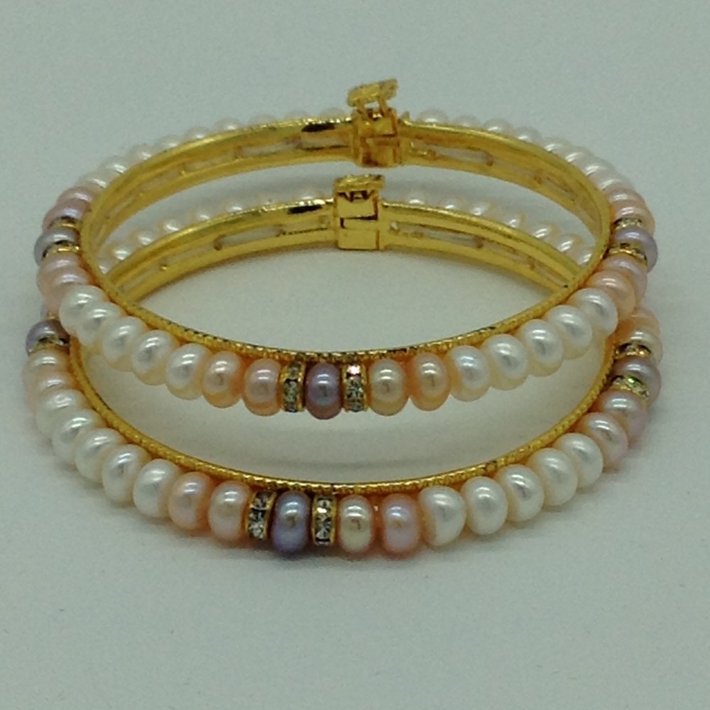 Freshwater Multicolour Flat Shaded 2 Lines Pearls Full Set JPP1048