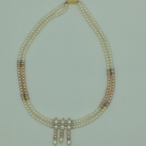 Freshwater Shaded Flat 2 Lines Pearls Set JPP1046