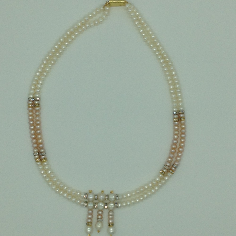 Freshwater Shaded Flat 2 Lines Pearls Set JPP1046