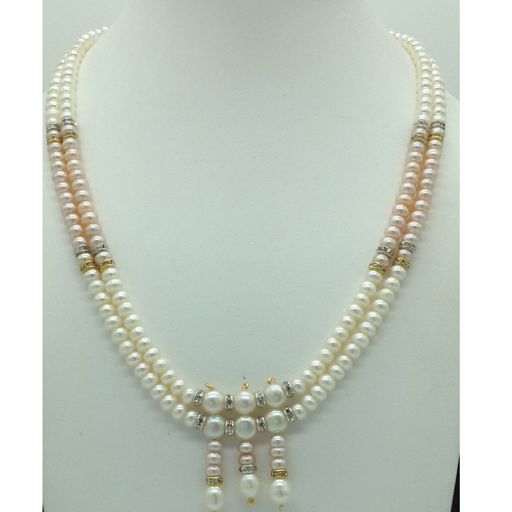 Freshwater Shaded Flat 2 Lines Pearls Set JPP1046