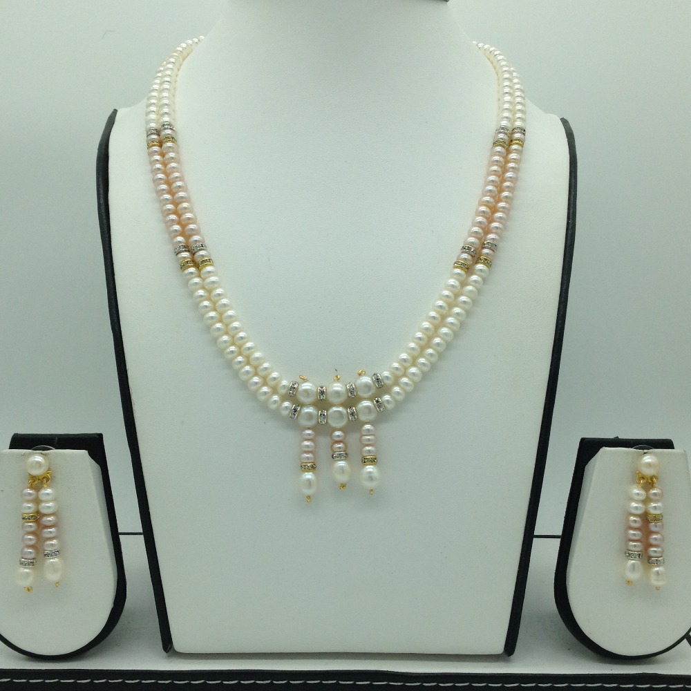 Freshwater Shaded Flat 2 Lines Pearls Set JPP1046