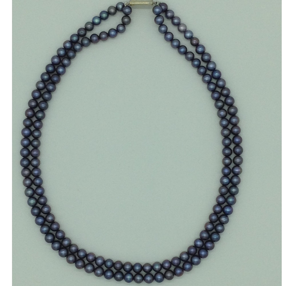 Freshwater Grey Round 2 Lines Pearls Full Set JPP1045