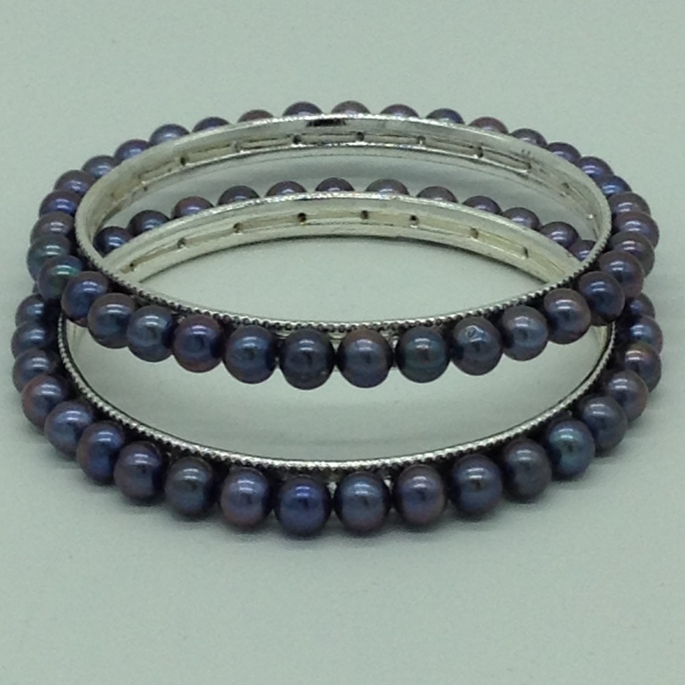 Freshwater Grey Round 2 Lines Pearls Full Set JPP1045