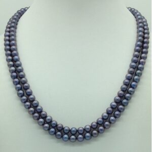 Freshwater Grey Round 2 Lines Pearls Full Set JPP1045