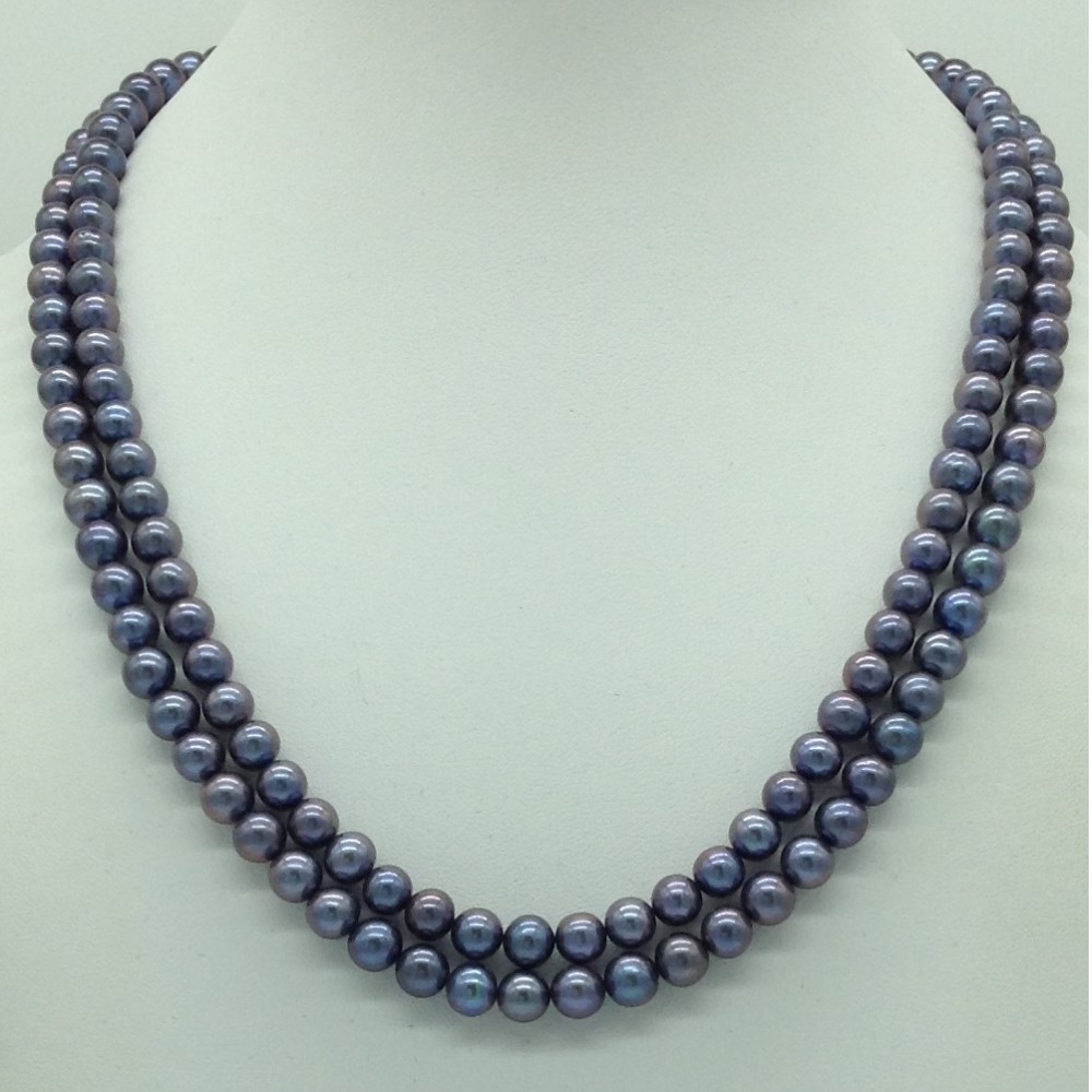 Freshwater Grey Round 2 Lines Pearls Full Set JPP1045