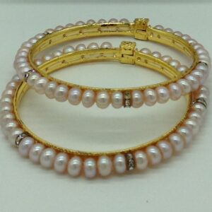 Freshwater Pink Flat 2 Lines Pearls Full Set JPP1044
