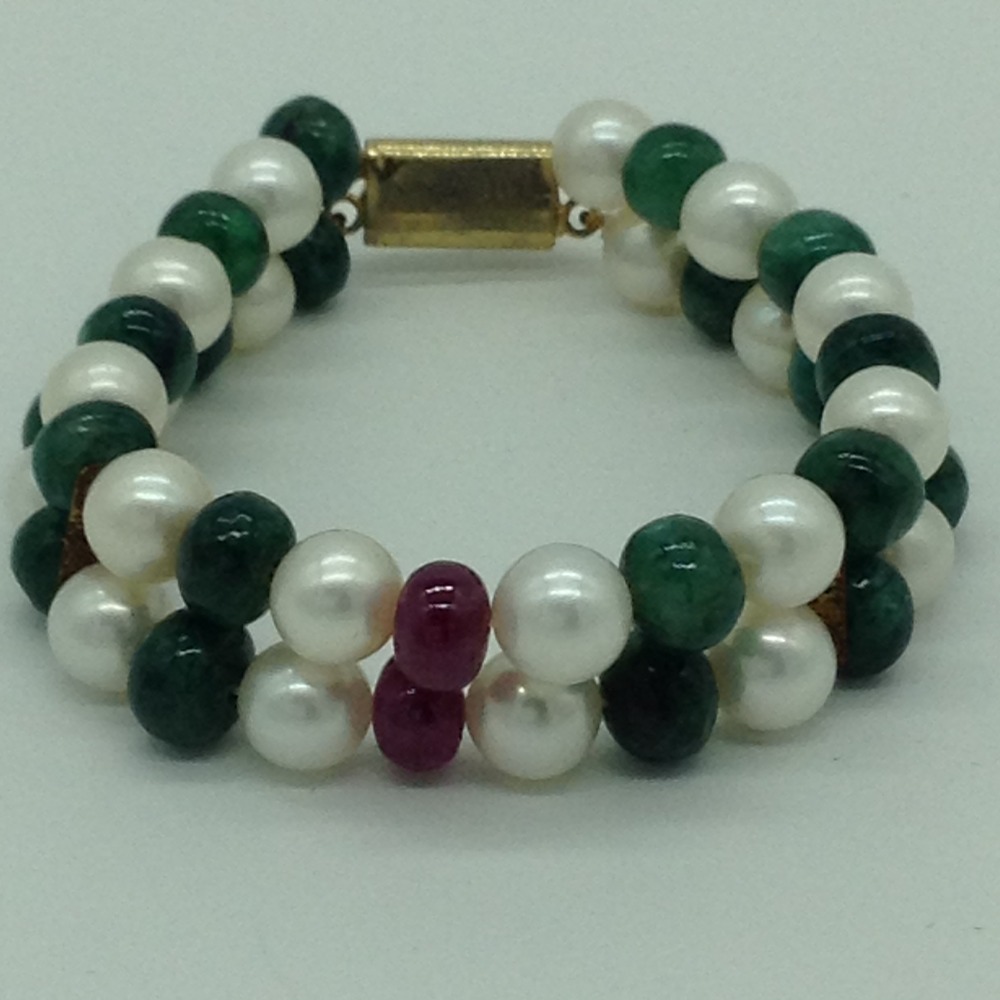 Freshwater White Round 1 Lines Pearls Combination Full set JPP1042