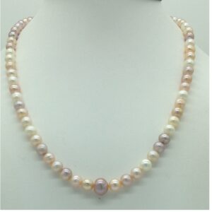 Freshwater Round Graded Shaded 1 Lines Pearls Full Set JPP1041