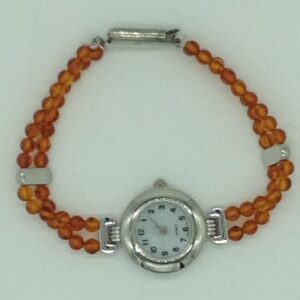 Orange Semi Round Beeds 2 Layers Designer Watch JBG0261