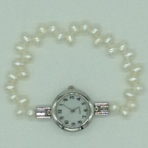 Freshwater White Oval ZigZag Pearls 1 Layers Watch JBG0260