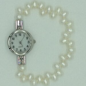 Freshwater White Oval ZigZag Pearls 1 Layers Watch JBG0260