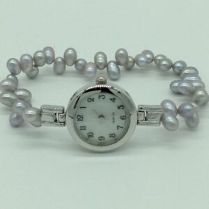 Freshwater Grey Oval ZigZag Pearls 1 Layers Watch JBG0258