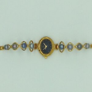 Freshwater Grey Button Pearls Wave Pattern Designer Watch JBG0256