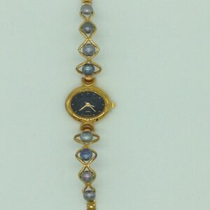 Freshwater Grey Button Pearls Wave Pattern Designer Watch JBG0256