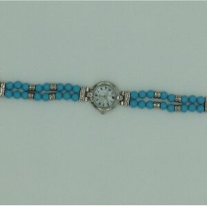 Turquoise Round 2 Layers Designer Watch JBG0253