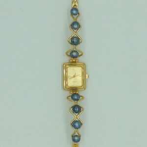 Freshwater Grey Button Pearls Wave Pattern Designer Watch JBG0252