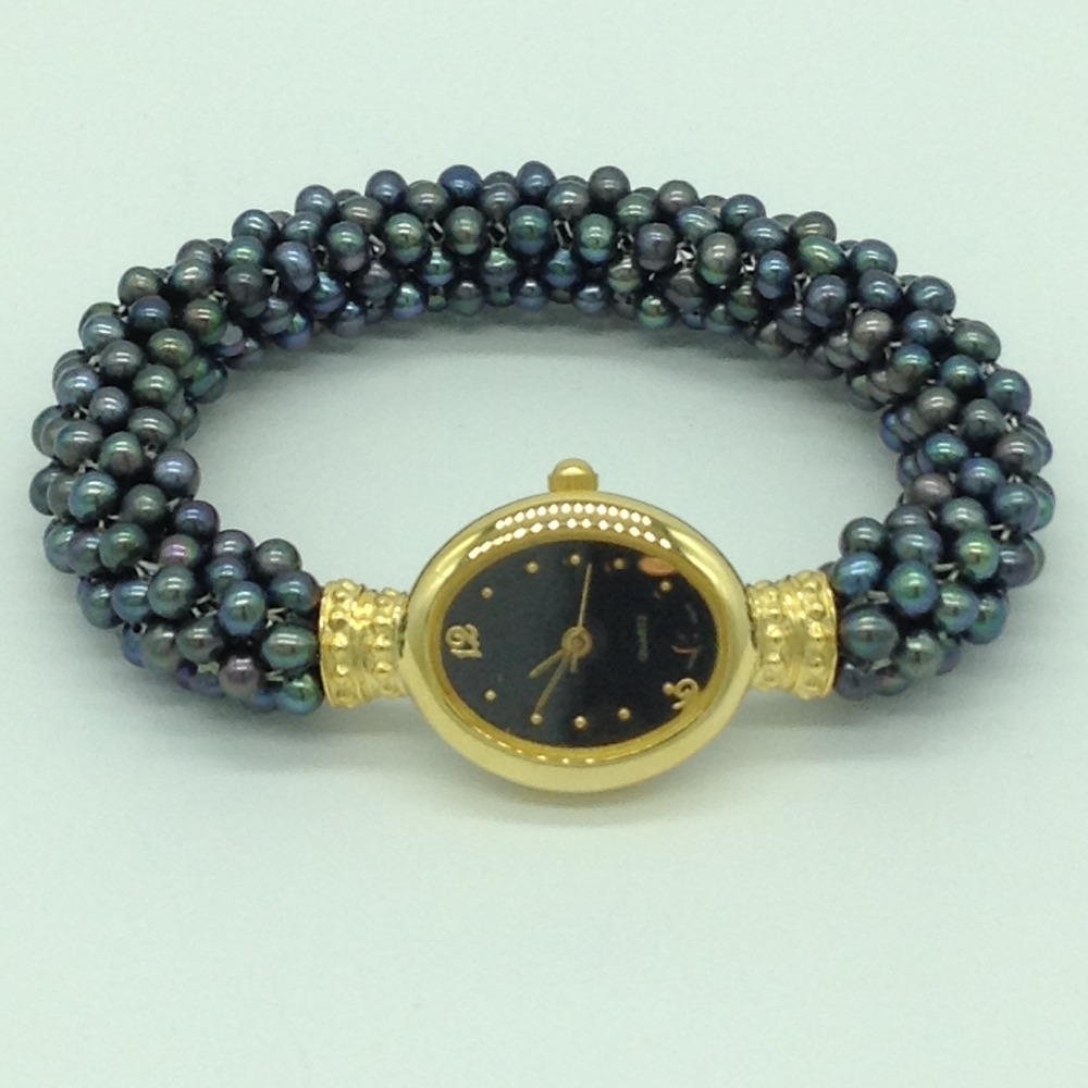 Freshwater Black Seed Jali Pearls Watch JBG0249