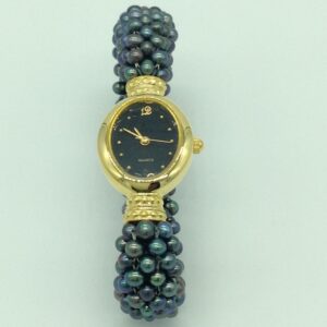 Freshwater Black Seed Jali Pearls Watch JBG0249