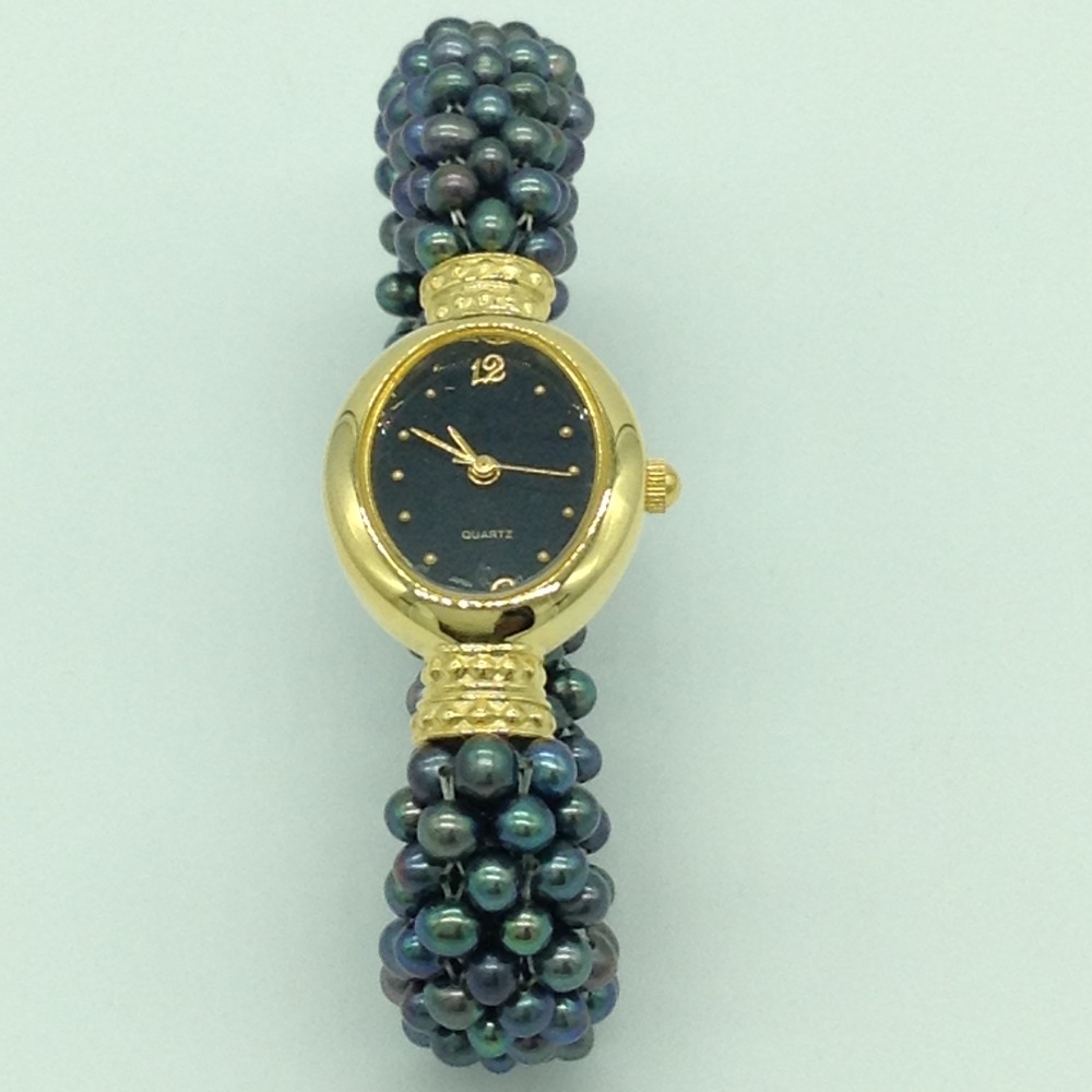 Freshwater Black Seed Jali Pearls Watch JBG0249