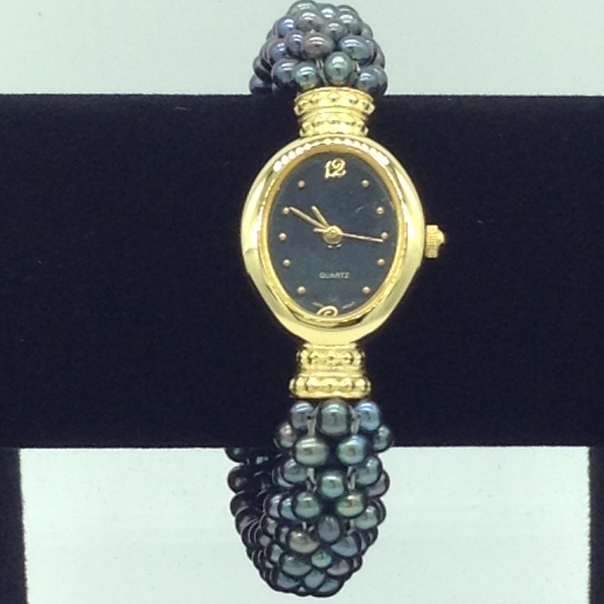 Freshwater Black Seed Jali Pearls Watch JBG0249
