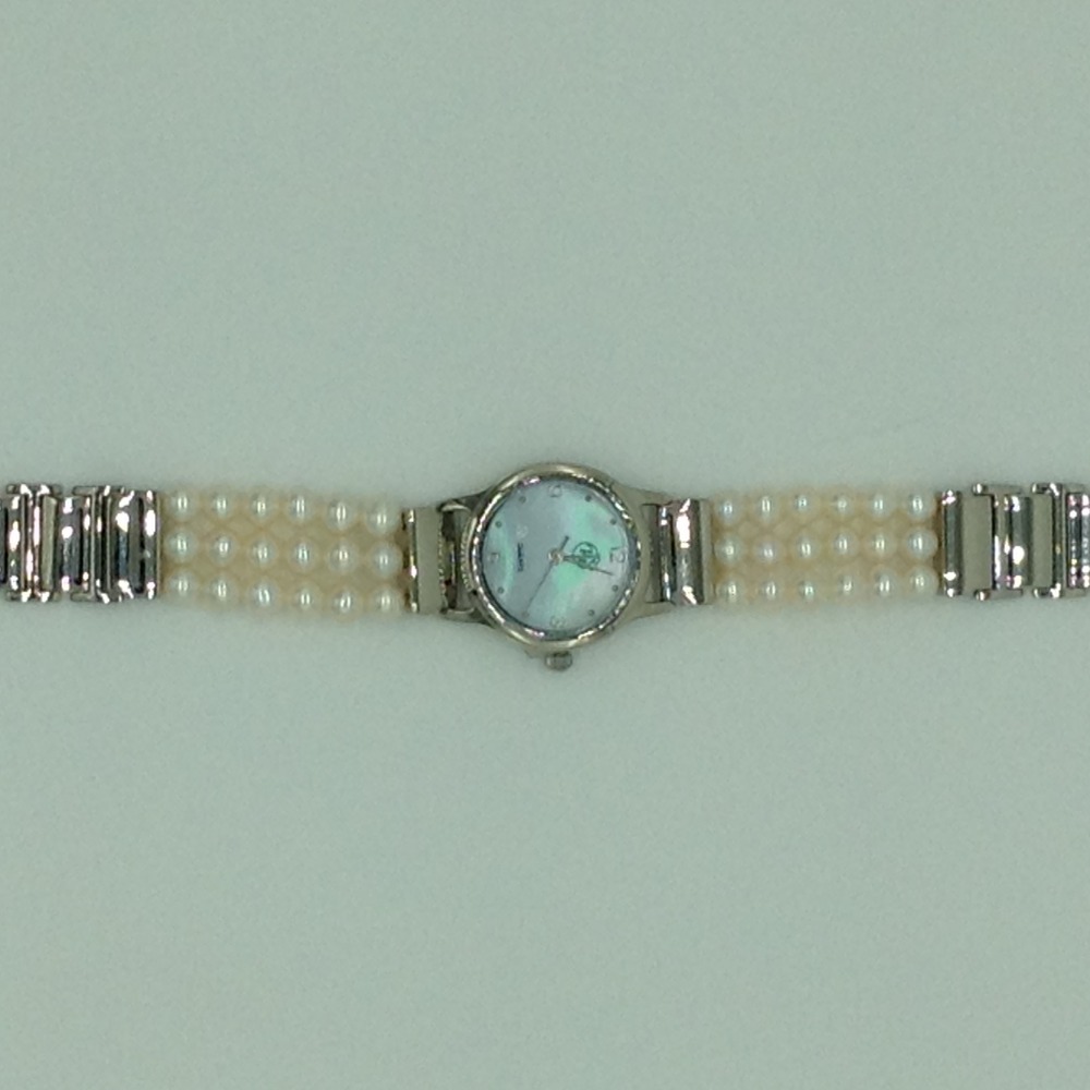 Freshwater White Round Pearls 3 Layers Watch JBG0248