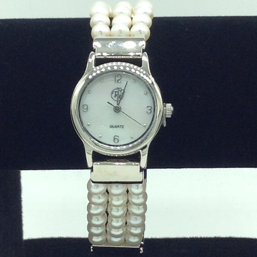 Freshwater White Round Pearls 3 Layers Watch JBG0248