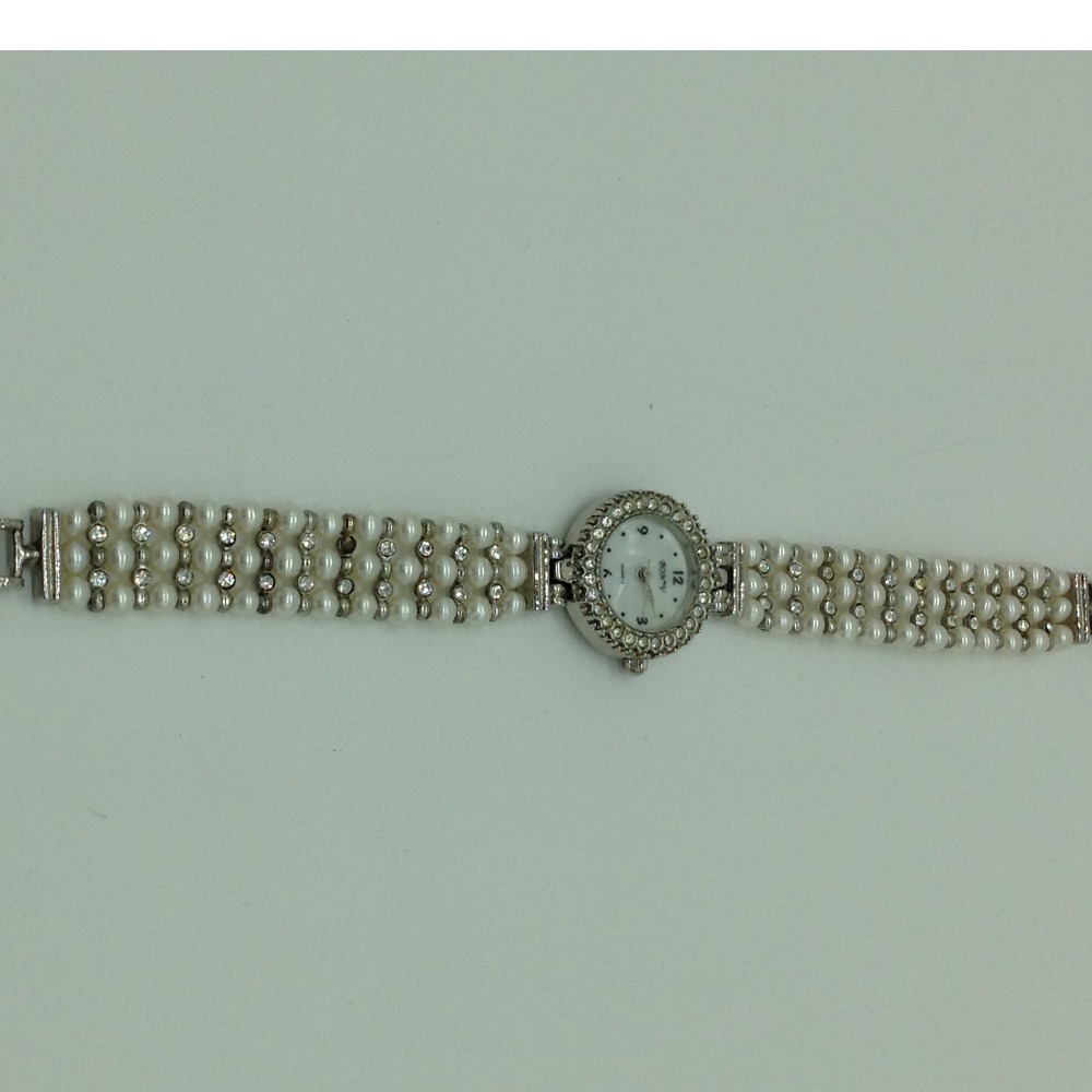 Freshwater White Round Pearls 3 Layers Watch JBG0246