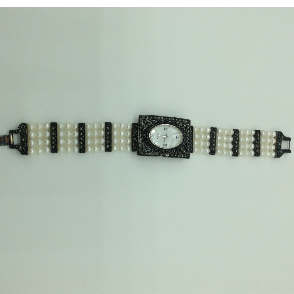 Freshwater White Round Pearls 4 Layers Antique Watch JBG0243