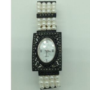 Freshwater White Round Pearls 4 Layers Antique Watch JBG0243