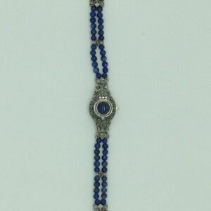Natural lapis lazuli round designer concealed watch jbg0240
