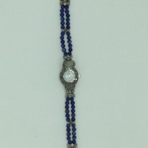 Natural lapis lazuli round designer concealed watch jbg0240