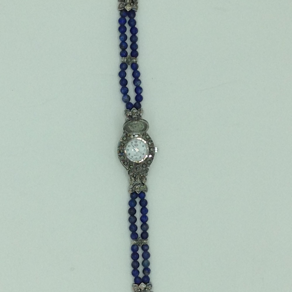 Natural lapis lazuli round designer concealed watch jbg0240