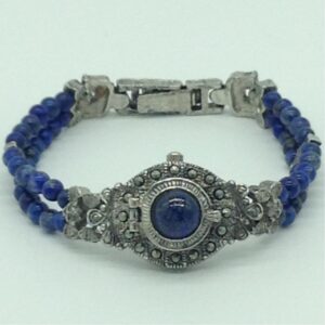 Natural lapis lazuli round designer concealed watch jbg0240
